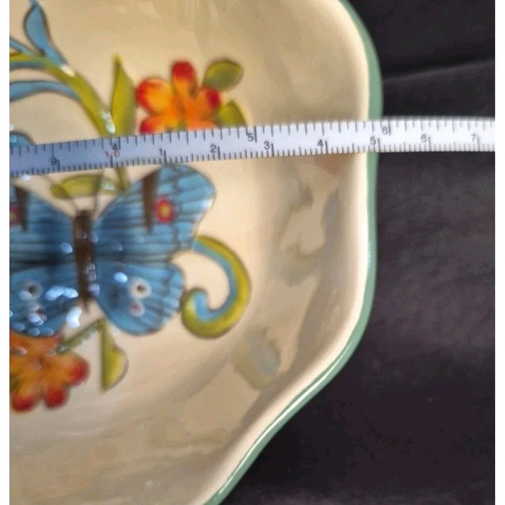 Hand Painted Butterfly Bowl Cypress Madison's Garden  By Kate McRostie Decrotive